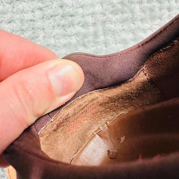 Vintage AK Anne Klein Warm Brown Leather Lined Low Duck Boots Preppy - Picture 6 of 6